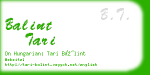 balint tari business card